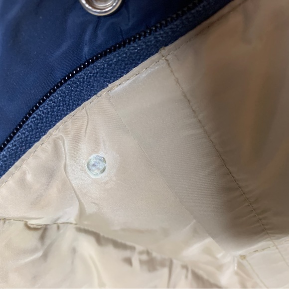 Vintage Down Fall Winter Puffer Vest 80s Chevron Windbreaker Retro Size Small - Picture 11 of 12